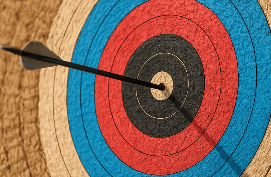 Zielscheibe, die Treffer bei Aktienmarktanalysen symbolisiert